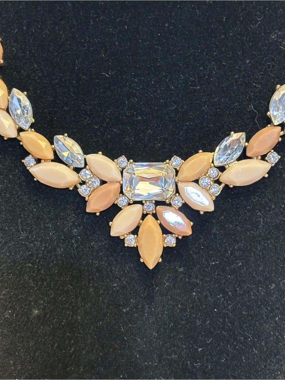 J.Crew Statement Necklace in Neutral and Clear 18”+3”